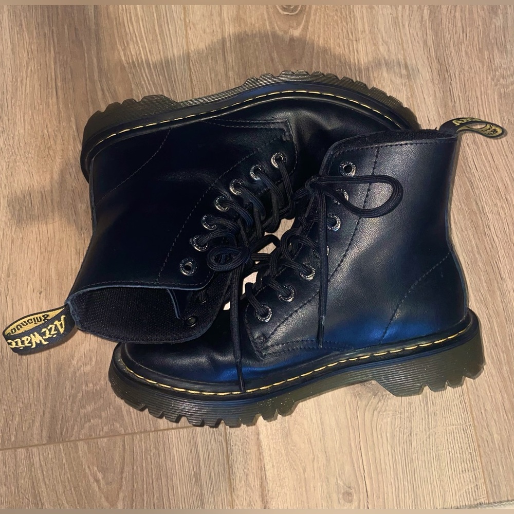 Dr. Martens Black Leather Combat Boots